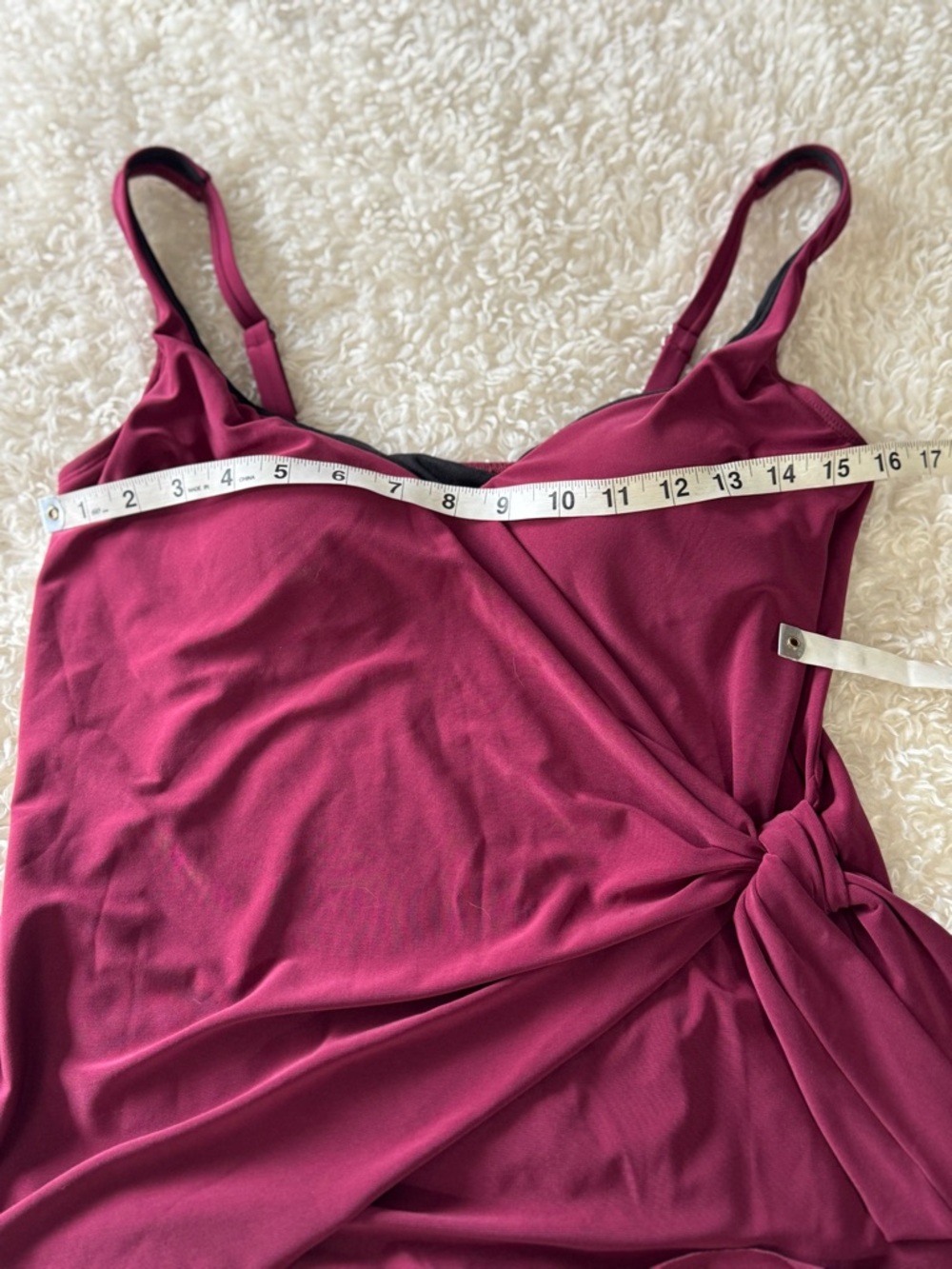 Dreamsuit Burgundy Tankini Top and High Rise Bikini Bottom Swimsuit Set Sz 8 NEW - Picture 4 of 10